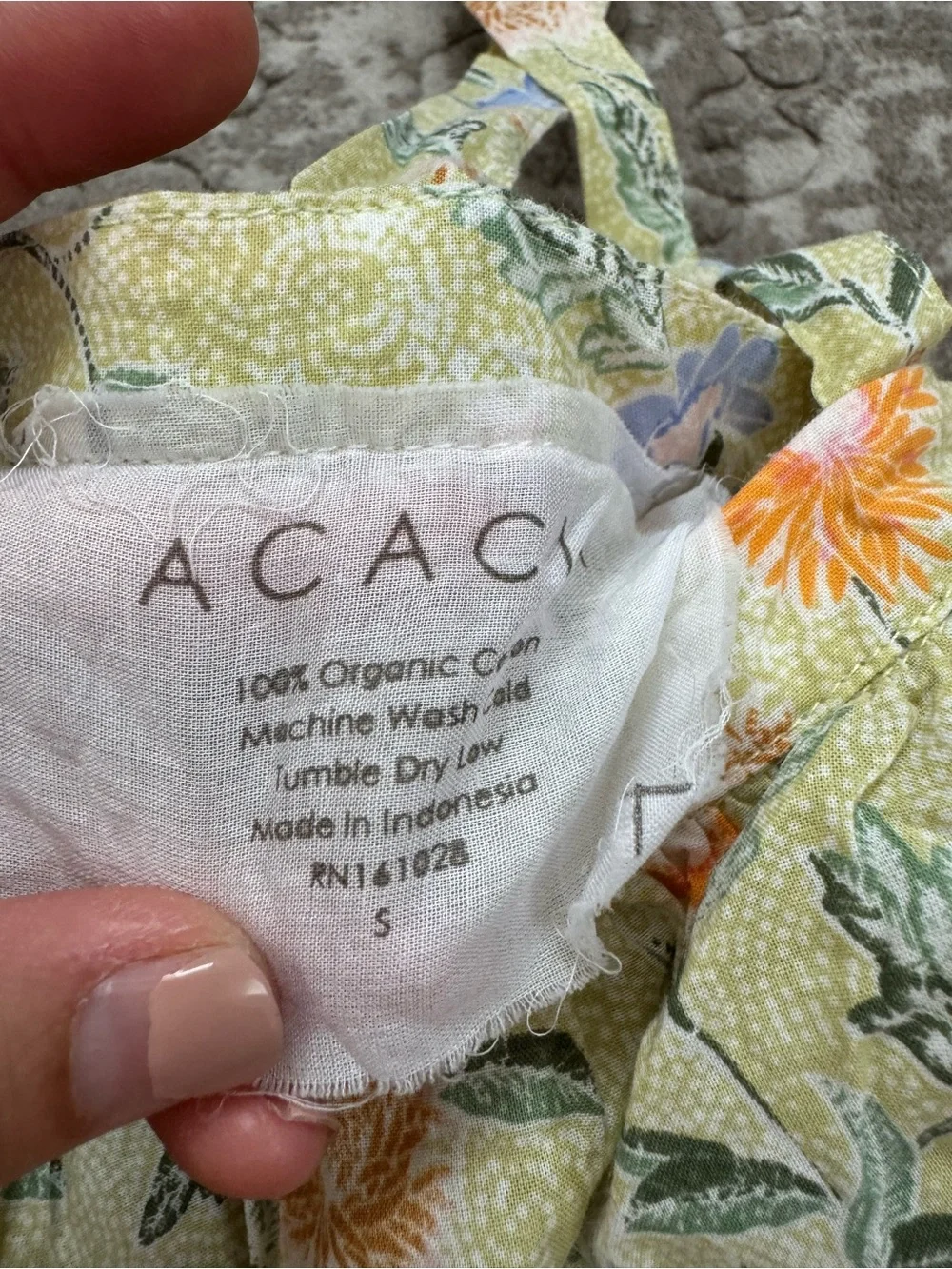 Acacia Green Floral Tank Top Small
